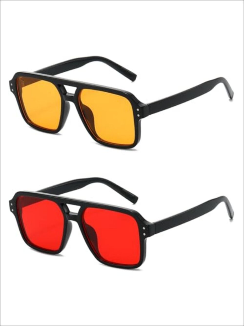 Oversized Square Aviator Sunglasses UV400 Retro 70s Lightweight Unisex